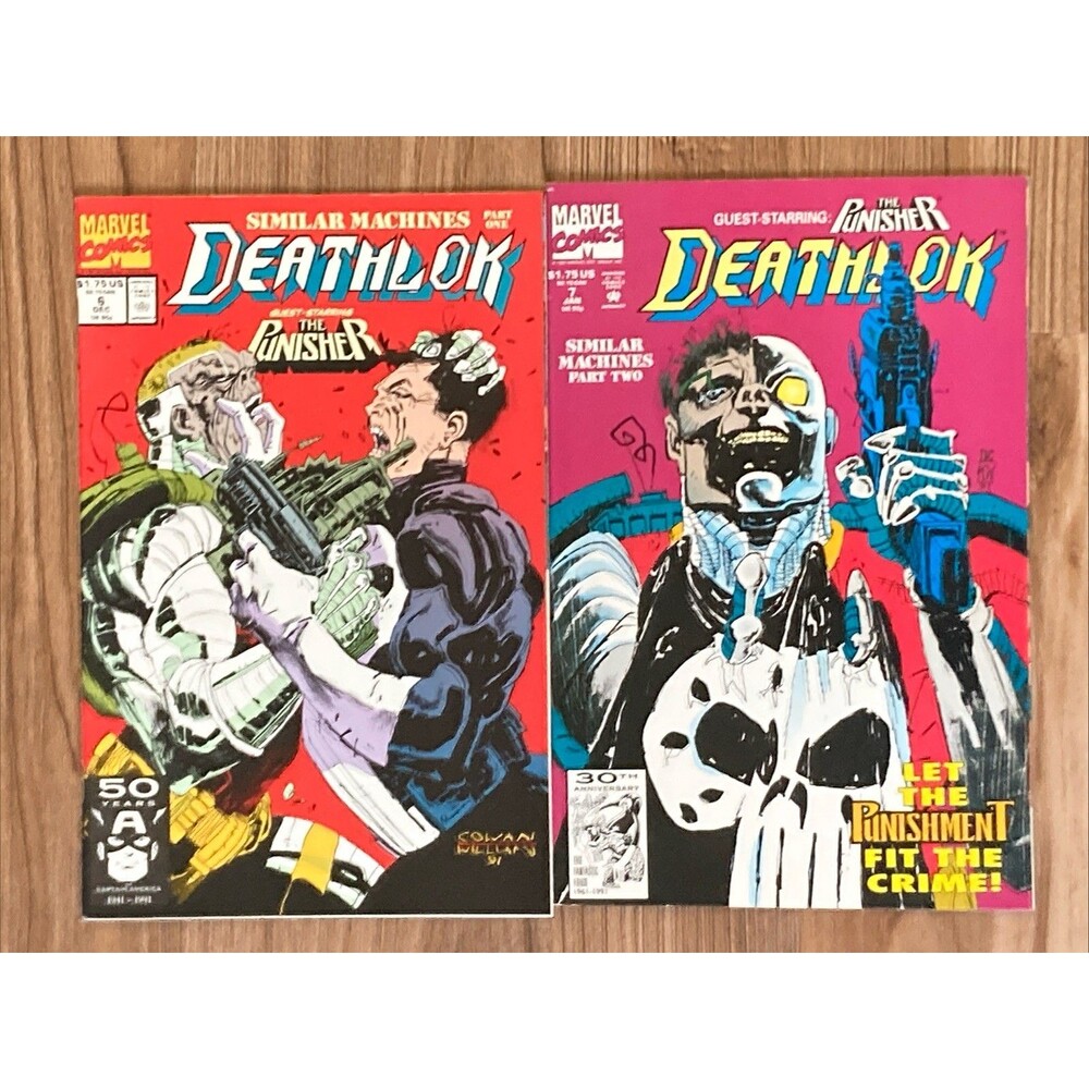 Deathlok & The Punisher: Similar Machines (1991) Marvel Comic Book No. 6,7 Lot